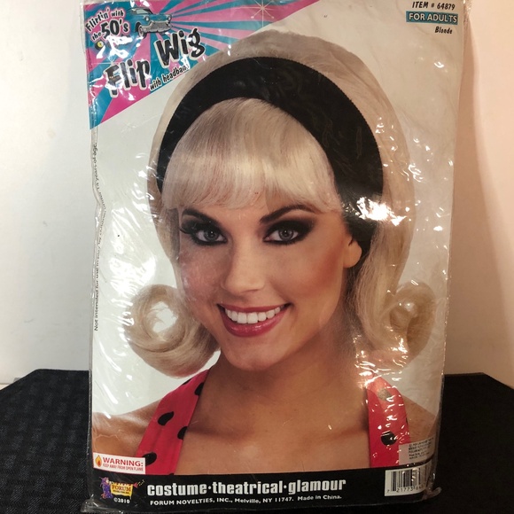 Forum Novelties 50's Flip Headband Costume Wig Sock Hop Halloween - Picture 1 of 6